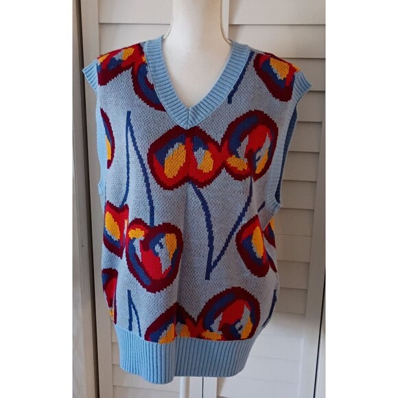 Pacsun Fashion Scholarship Fund X Allegra Abrams Cherry Sweater Vest NEW S - Picture 2 of 9